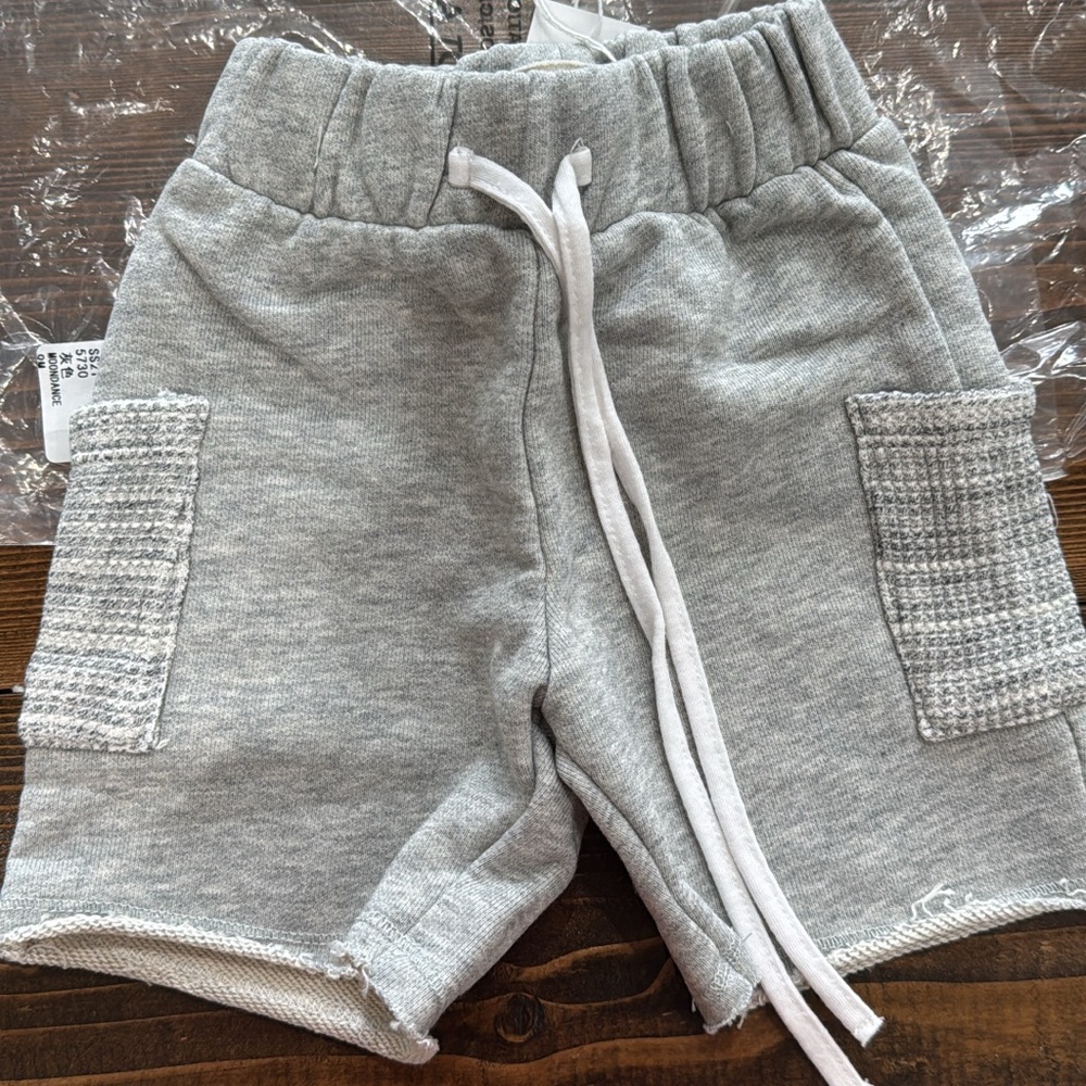 Stylish Gray Kids Shorts with Pockets